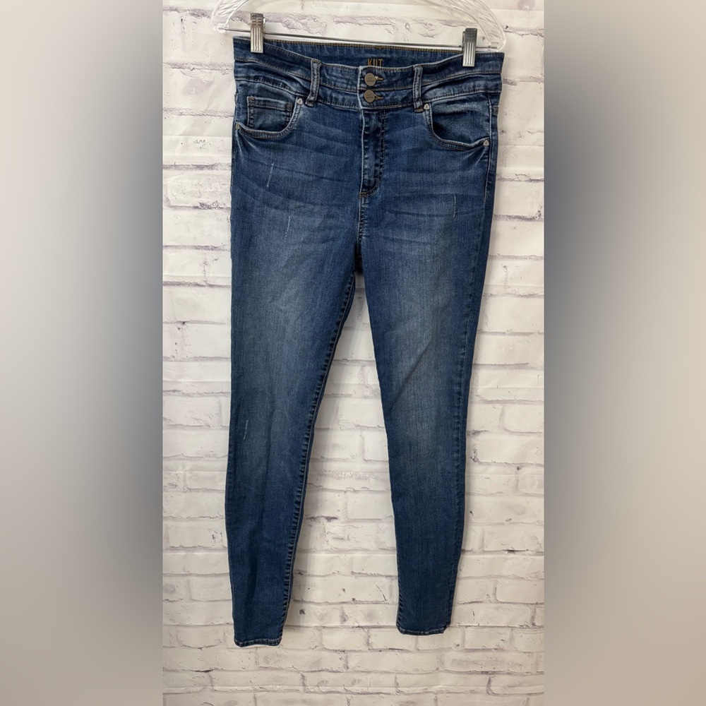 Kut From The Kloth Size 8L High Rise Toothpick Skinny Blue Jeans Stretch